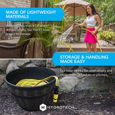 Image showing  5/8 in. 100 ft. FlatJacket Flow Control Hose, Yellow with Aluminum Fitting