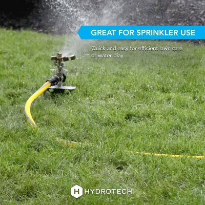 Image showing  5/8 in. 100 ft. FlatJacket Flow Control Hose, Yellow with Aluminum Fitting