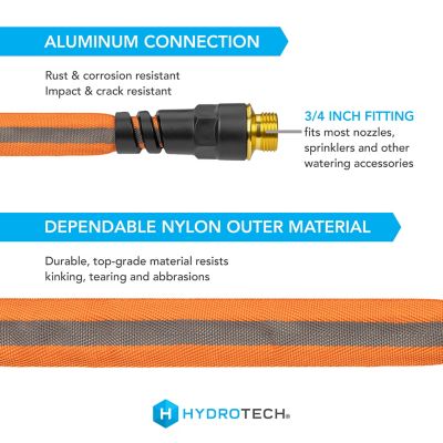 Image showing  5/8 in. x 75 ft. FlatJacket Flow Control Hose, Orange with Aluminum Fitting
