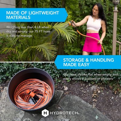 Image showing  5/8 in. x 75 ft. FlatJacket Flow Control Hose, Orange with Aluminum Fitting