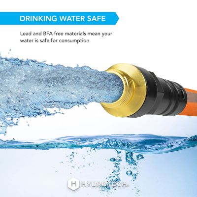 Image showing  5/8 in. x 75 ft. FlatJacket Flow Control Hose, Orange with Aluminum Fitting