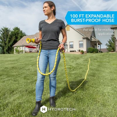 Image showing 6 th HydroTech 3/4 in. x 100 ft. ProSeries Expandable Max-Flow Hose, Yellow