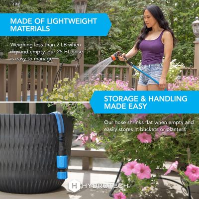 Image showing 3 th HydroTech 5/8 in. x 25 ft. FlatJacket Flow Control Hose, Blue with Aluminum Fitting