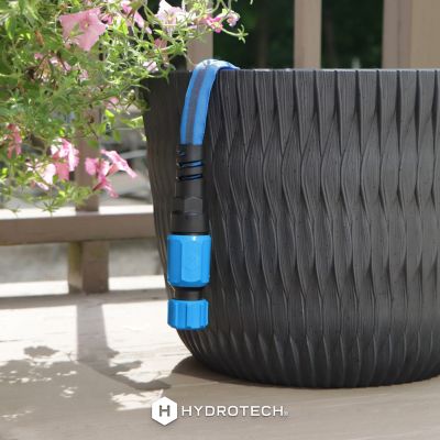 Image showing 8 th HydroTech 5/8 in. x 25 ft. FlatJacket Flow Control Hose, Blue with Aluminum Fitting