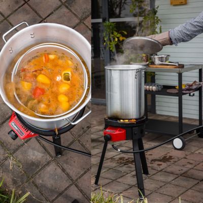 Image showing 3 th OuterMust Outdoor Cooker Wok Station with Cover, Wok, 54,000 BTU Burner and Electronic Ignition For Backyard