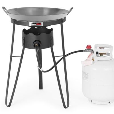 Image showing  Outdoor Cooker With Wok Cuisinart Wok Station with Cover, Iron Wok and 54,000 BTU Burner