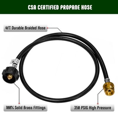 Image showing  4 ft. Propane Adapter Hose, 1 lb. to 20 lb. Certified Converter, Connects 1 lb. Appliances to 20 lb. Tank