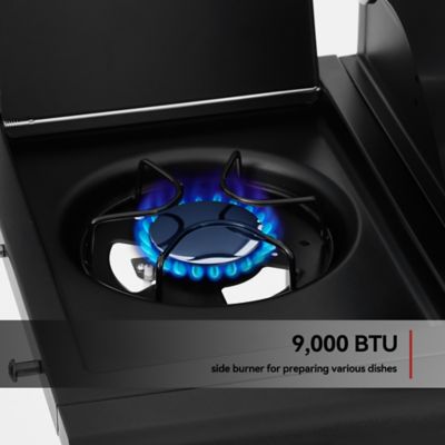 Image showing 5 th Royal Gourmet Premium Gas Grill and Pizza Oven Combo, with Side Burner, 768 sq. in. Cooking Area, Silver & Black