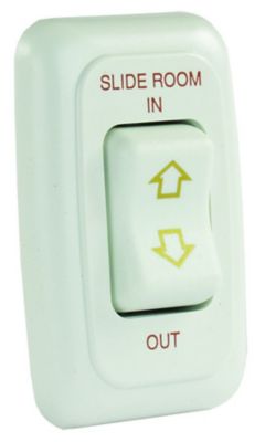 JR Products Slide Out Switch, 12V, White, with Bezel, 12075