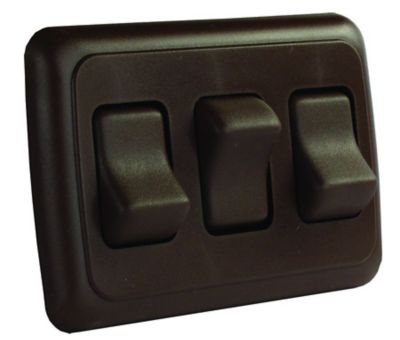 JR Products On-Off Multi Purpose Triple Switch, Brown, 12155