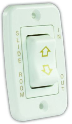JR Products Slide Out Switch, 12V, White, with Bezel, 12345