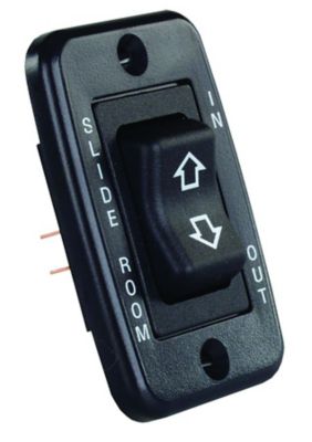 JR Products Slide Out Switch, 12V, Black, with Bezel, 12355