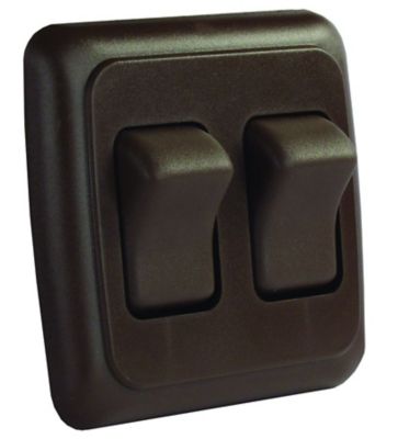 JR Products On-Off Multi Purpose Double Switch, Brown, 12145