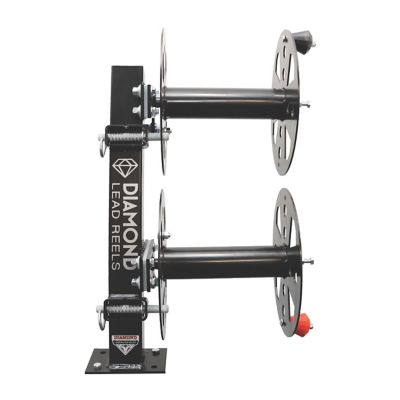 Image showing 1 th Diamond Lead Reels Welding Lead Reel, HD, 12 in. Black, Steel, Fixed Base Double