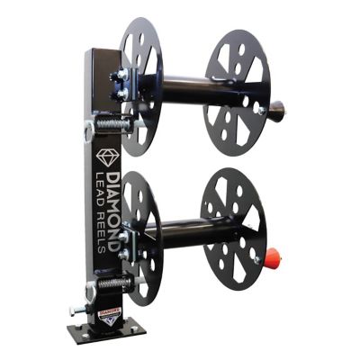 Diamond Lead Reels Welding Lead Reel, HD, 12 in. Black, Steel, Swivel Base
