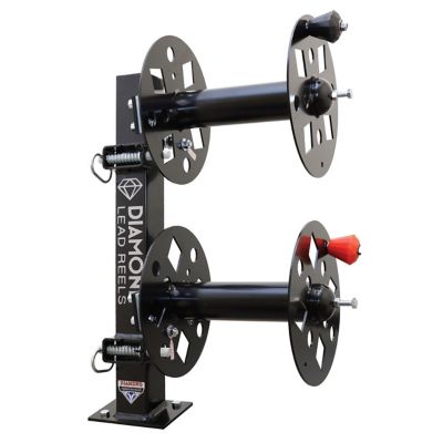 Diamond Lead Reels Welding Lead Reel, HD, 10 in. Black, Steel, Fixed Base Double
