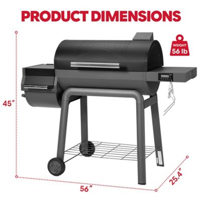 Image showing  30 in. Heavy-Duty Charcoal Grill with Offset Smoker, Digital Temperature Control & 2 Meat Probes, 832 sq. in.