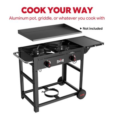 Image showing  90,000 BTU Dual Basket Propane Turkey Fryer with Folding Side Shelf & Hooks