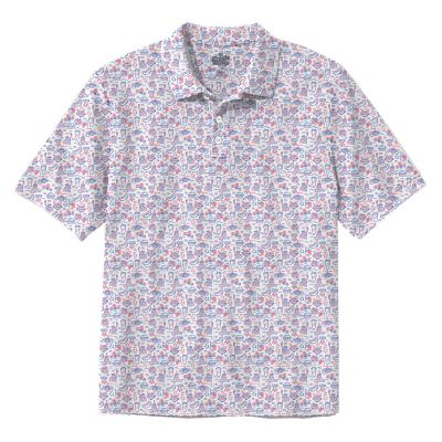 Goodie Two Sleeves Men's American Food All-Over Print Polo Multi, L