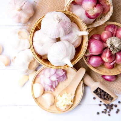 Image showing  Garlic Softneck Asiatic Spring Violet, Set of 3 Bulbs