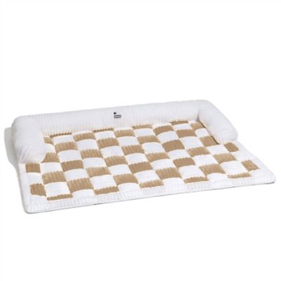FunnyFuzzy Cream Square Plaid Dog Pad