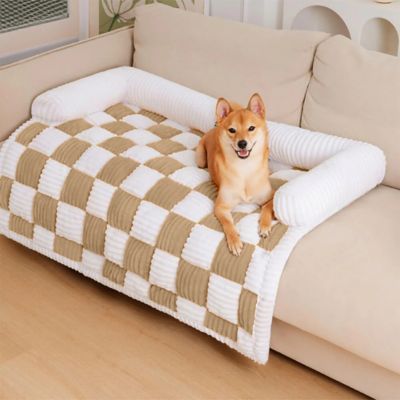 Image showing  Cream Square Plaid Dog Pad
