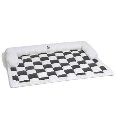 FunnyFuzzy Cream Square Plaid Dog Pad