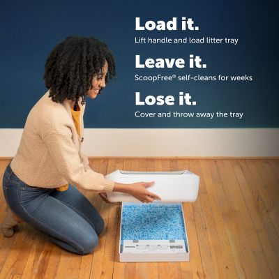 Image showing  ScoopFree Crystal Pro Self-Cleaning Cat Litter Box System, Enclosed Front-Entry, Includes 1 Crystal Litter Tray