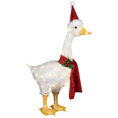 Red Shed Indoor/Outdoor Lighted White Goose Christmas Statue