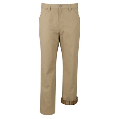 Blue Mountain Men's Relaxed Fit Flannel-Lined Canvas Pants