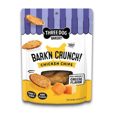 Three Dog Bakery Bark'n Crunch Chicken Chips, Cheese 3.8 oz.
