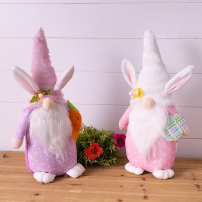 Image showing  Plush Easter Bunny Gnome Shelf Sitter, Set of 2
