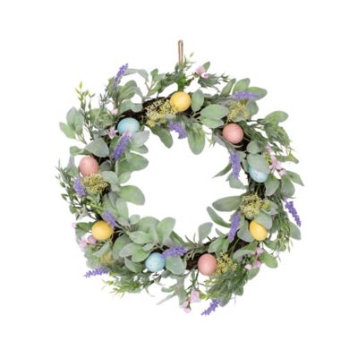 Melrose International Pastel Egg Daisy Wreath
