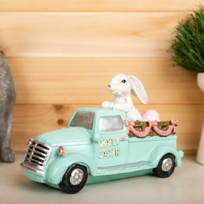 Image showing  Easter Bunny in Car Figurine 9.5 in. L