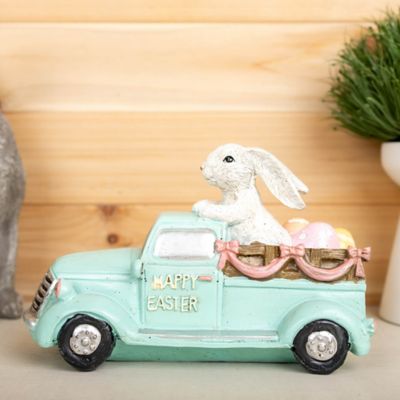 Image showing  Easter Bunny in Car Figurine 9.5 in. L