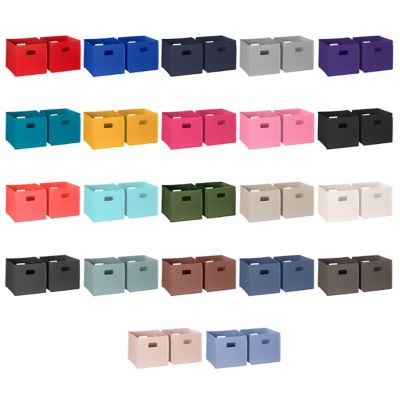 Image showing 5 th RiverRidge Home Folding Storage Bins with Handles, Cube Storage Organizer for Closet, Bedroom & Playroom, Set of 2, Cream