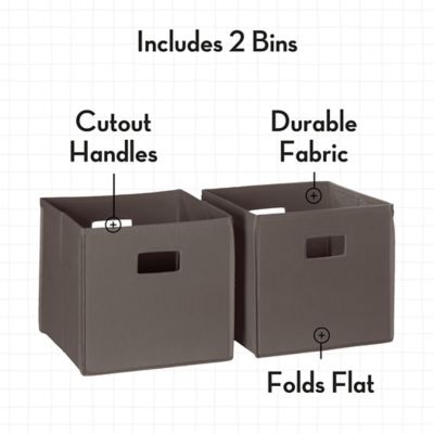 Image showing  Folding Storage Bins with Handles, Cube Storage Organizer for Closet, Bedroom & Playroom, Set of 2, Brown
