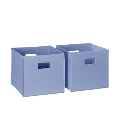 RiverRidge Home Folding Storage Bins, Cube Storage Organizer for Closet, Bedroom & Playroom, Set of 2, Periwinkle Blue