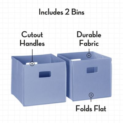Image showing  Folding Storage Bins, Cube Storage Organizer for Closet, Bedroom & Playroom, Set of 2, Periwinkle Blue