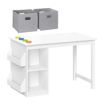 RiverRidge Home Kids Art Activity Table with 2 pc. Bins, Gray