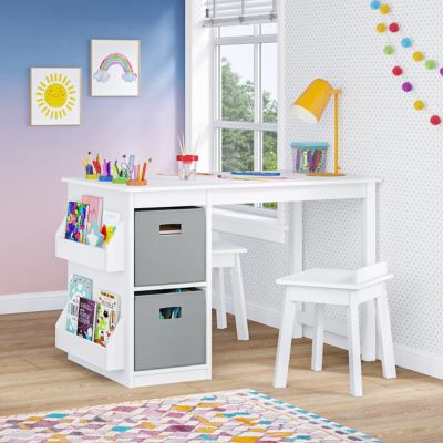 Image showing  Kids Art Activity Table with 2 pc. Bins, Gray