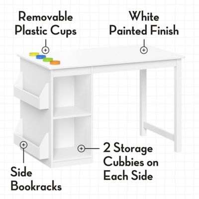 Image showing  Kids Art Activity Table with 2 pc. Bins, Gray