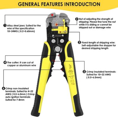 Image showing  Wire Stripper/Cripmer, Auto Adjust 10-22 AWG