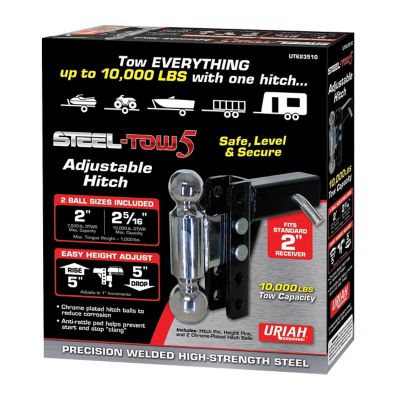 Image showing  Steel-Tow Ball Mount, Adjustable Dual Ball 2 & 2-5/16 in., 5 in. Drop