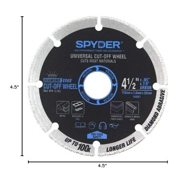 Image showing 1 th Spyder 4.5 in. Diamond Cut-Off Wheel, 2 pk.