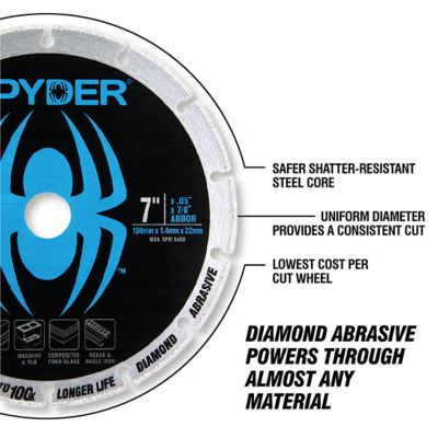 Image showing 3 th Spyder 7 in. Diamond Cut-Off Wheel