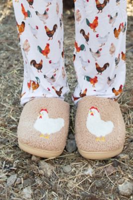 Image showing  Adult Brown Fuzzy Chicken Slippers