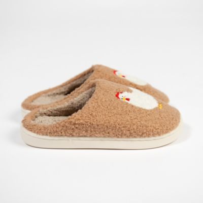 Image showing  Adult Brown Fuzzy Chicken Slippers