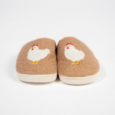Image showing 2 th American Farm Company Adult Brown Fuzzy Chicken Slippers