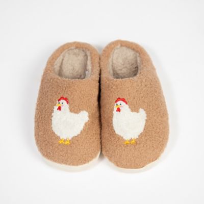 American Farm Company Adult Brown Fuzzy Chicken Slippers